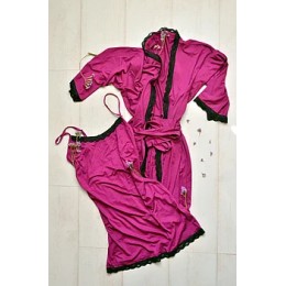 Женский комплект пеньюар и халат 003 фиолетовый