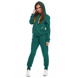 Женский трикотажный костюм-двунитка 2001 т-зеленый