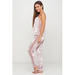 Женский комплект пижама штаны и майка 092 розовый
