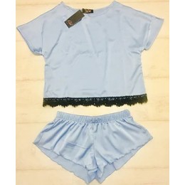 Женский комплект футболка и шорты 041\1 голубой