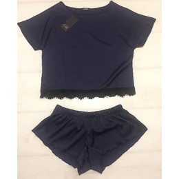 Женский комплект футболка и шорты 041\1 т-синий