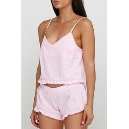 Женский хлопковая пижама для сна 085 розовая лилия