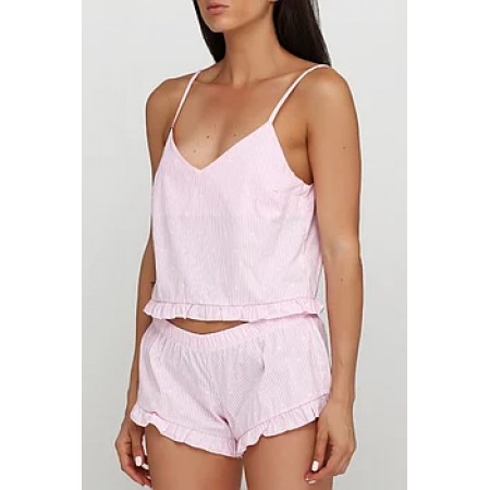 Женский хлопковая пижама для сна 085 розовая лилия
